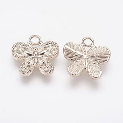 Alloy Light Gold Butterfly Pendants (2)