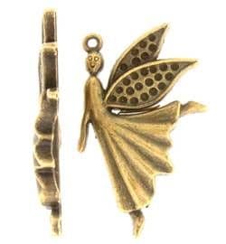 Angel Charm Steampunk style in brass finish - pack of two