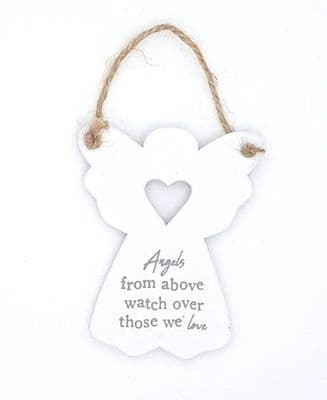 Angels from above watch over those we love wooden sign
