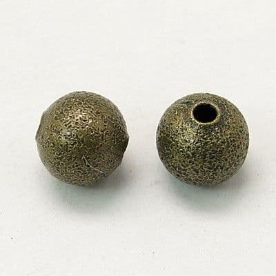 Antique Bronze Brass 6mm Stardust Beads (15)