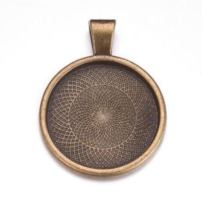 Antique Bronze Cabachon (single) 36x28mm