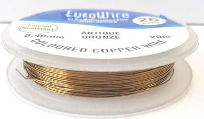 Antique Bronze Copper Wire 0.4mm x 20m (reel)