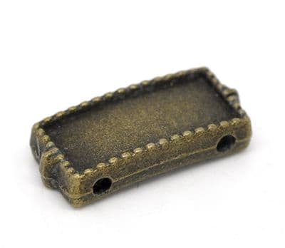 Antique Bronze Rectangle Connector Beads (pack of 5)