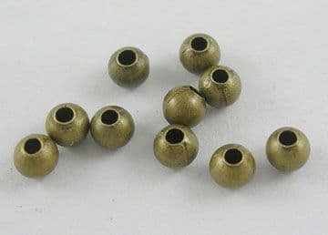 Antique Bronze Round Iron Spacer Beads (3mm) Pack of 100