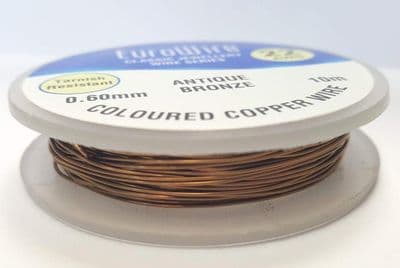 Antique Bronze Wire 0.6mm x 10m (reel)