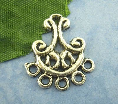 Antique Silver Chandelier Earring Fittings (Pack of 10)