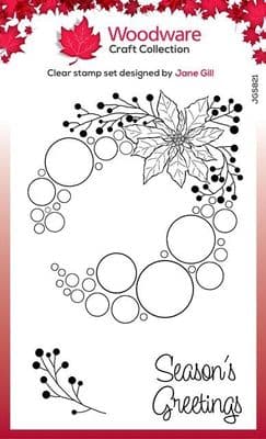 Big Bubble - Poinsettia Ring Woodware Clear Stamp (JGS821)