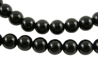 Black Agate Grade A Gemstone Round Beads (6mm)