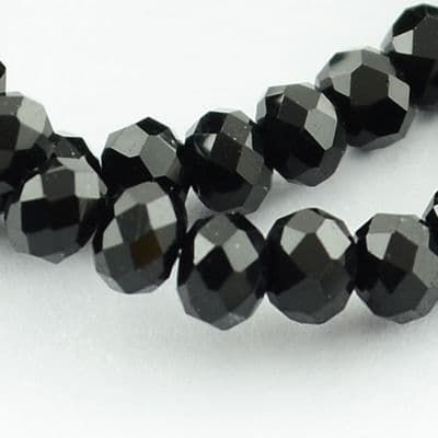 Black Glass Rondelle 2x3mm