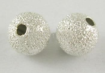 Brass Round 4mm Silver Stardust Beads (50)