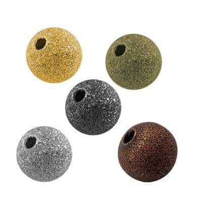 Brass Stardust Beads, Round, Mixed Color, 4mm, Hole: 1mm