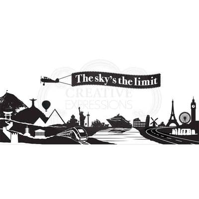 Bucket List DL Creative Expressions Designer Boutique Collection Rubber Stamp