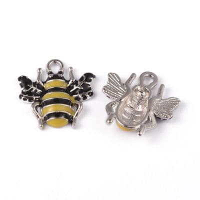 Bumble Bee Enamel charms (2)