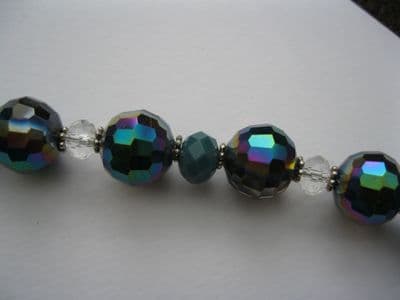 Charcoal and Teal Sparkle Necklace & Earring Kit