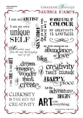 Chocolate Baroque Artistic Affirmations Rubber Stamp