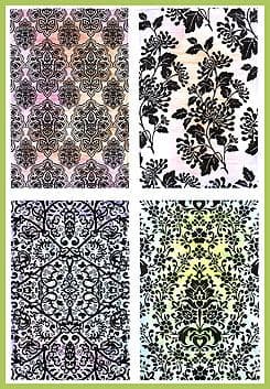 Chocolate Baroque Damask Backgrounds Rubber Stamp