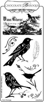 Chocolate Baroque Dawn Chorus Rubber Stamp