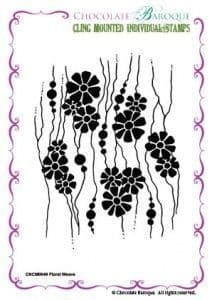 Chocolate Baroque Floral Weave Rubber Stamp