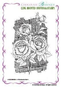 Chocolate Baroque Floribunda Net Rubber Stamp