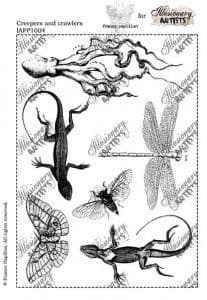 Chocolate Baroque France Papillon Creepers and Crawlers Rubber Stamp