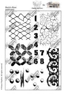 Chocolate Baroque Illusionary Artists France Papillon Rock n Rust  Rubber Stamp