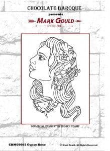 Chocolate Baroque Mark Gould Gypsy Rose Rubber Stamp