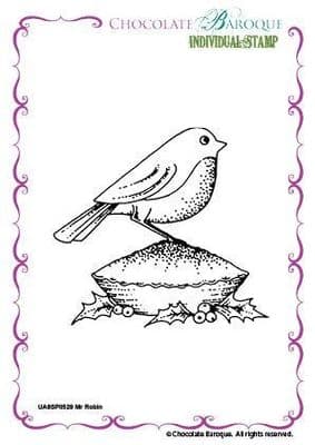 Chocolate Baroque Mr Robin Rubber Stamp