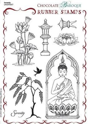 Chocolate Baroque Serenity Rubber Stamp