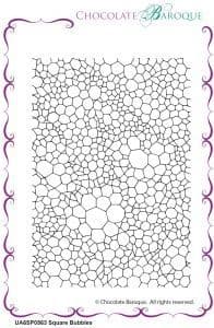 Chocolate Baroque Square Bubbles  Rubber Stamp