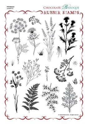 Chocolate Baroque Wild Meadow Rubber Stamp