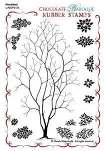 Chocolate Baroque Woodland Design a Tree Rubber Stamp