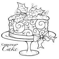 Christmas Cake  Clear Woodware Stamp (JGS104)