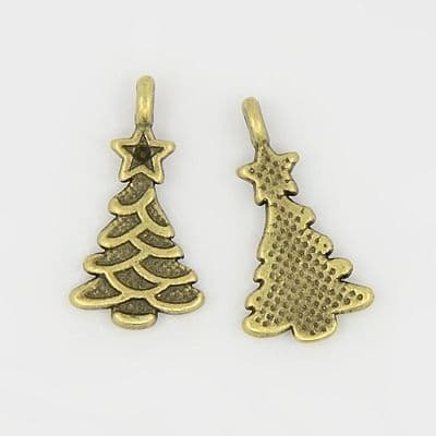 Christmas Tree Charms (Antique Bronze) pack of 5