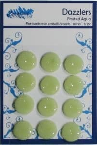Circle Dazzlers - 18mm (Pack of 12) - Frosted Aqua