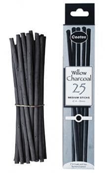 Coates willow charcoal 25 medium sticks