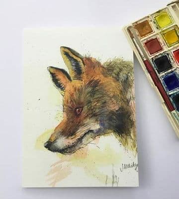 Concentration - Fox Printed Greetings Card