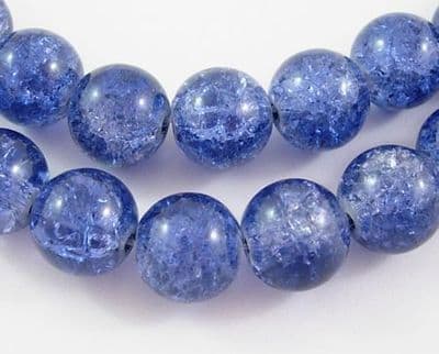 Crackle Glass Beads - Round - 6mm - Lilac - (30)