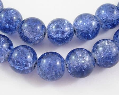 Crackle Glass Beads - Round - 6mm - Lilac - (30)