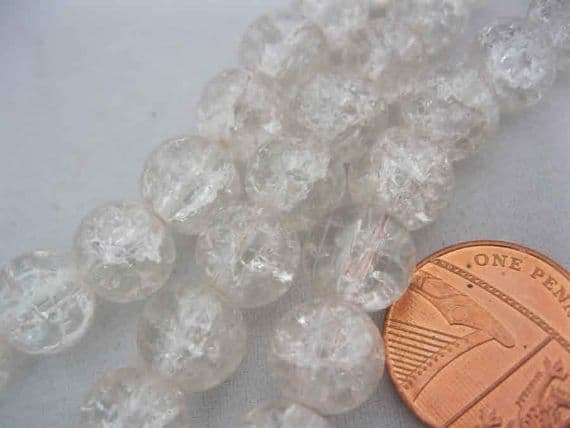 clear crackle glass beads