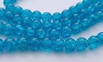 Crackle Glass Round Beads 10mm Turquoise (20)
