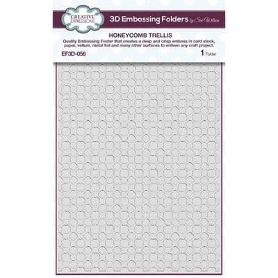 Creative Expressions 3D Embossing Folder 5 3/4 in x 7 1/2 Honeycomb Trellis (EF3D-056)