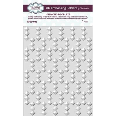 Creative Expressions 3D Embossing Folder 5 3/4 x 7 1/2 Diamond Droplets (EF3D-032)