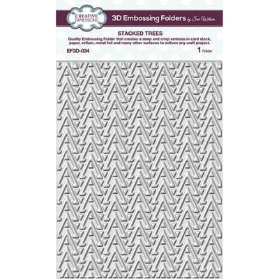 Creative Expressions 3D Embossing Folder 5 3/4 x 7 1/2 Stacked Trees (EF3D-034)