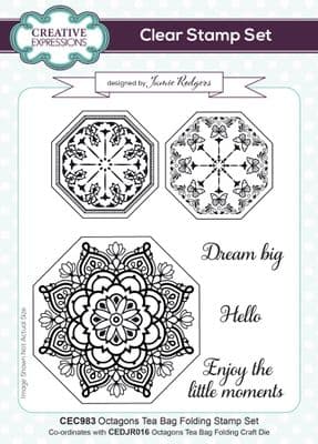 Creative Expressions Jamie Rodgers Octagons Tea Bag Folding Clear Stamp Set (CEC983)