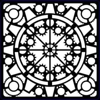 Creative Expressions Stencil Steampunk Clockwork 17cmx17cm
