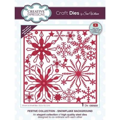 Creative Expressions Sue Wilson Festive Snowflake Background Craft Die