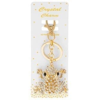 Crystal Charm Keyring Frog