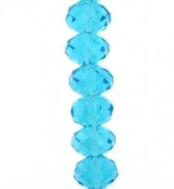 Crystal Rondells 6x8mm Turquoise (18)