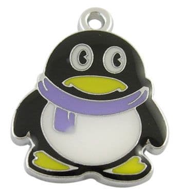 Cute Enameled Alloy Penguin Charm (pack of 2)