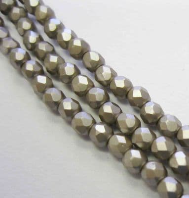 Czech Fire Polished Beads - 3mm - Pastel Amber (50)